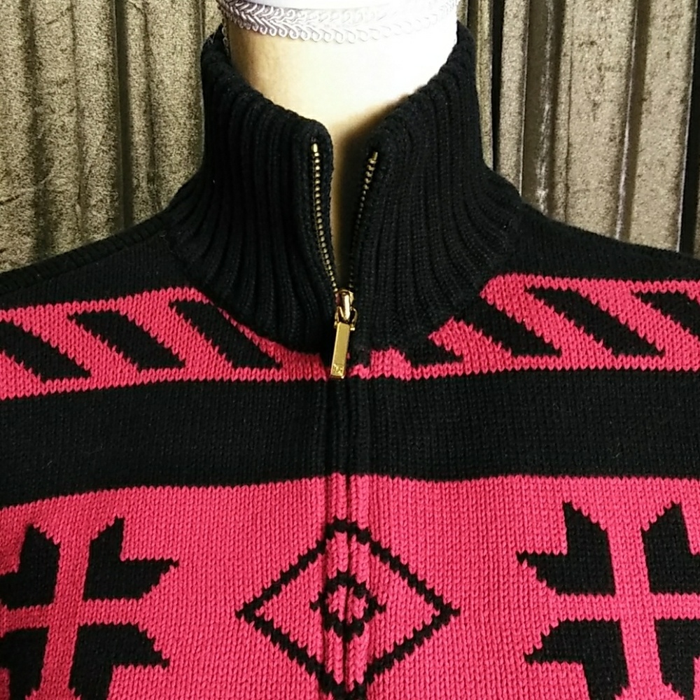 Medium Chaps Red/Black Sweater - image 2